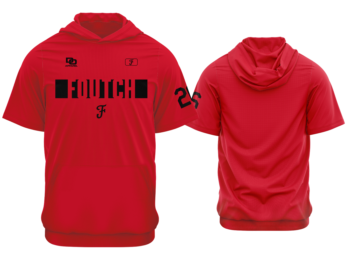 Custom Short Sleeve Hoodie - Red