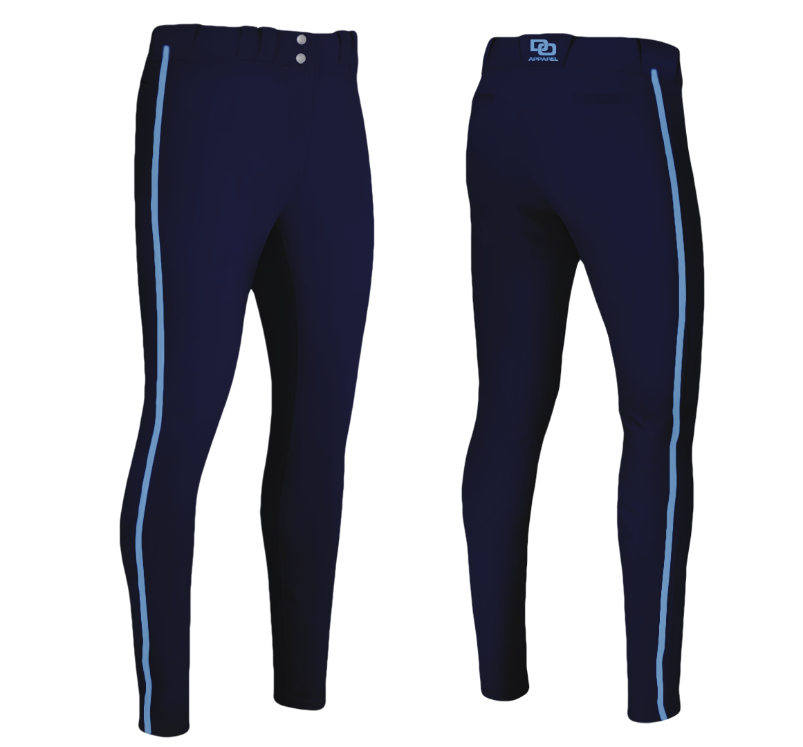 Custom Baseball Pant - Navy/Columbia Piping