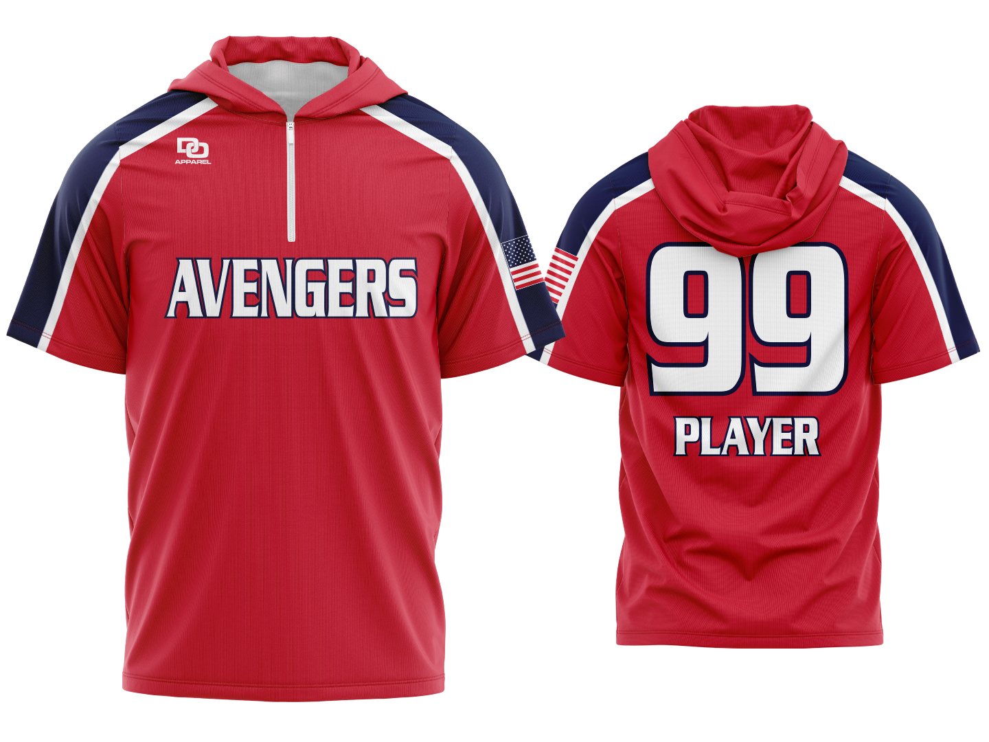Custom QZ Hoodie SS - Red