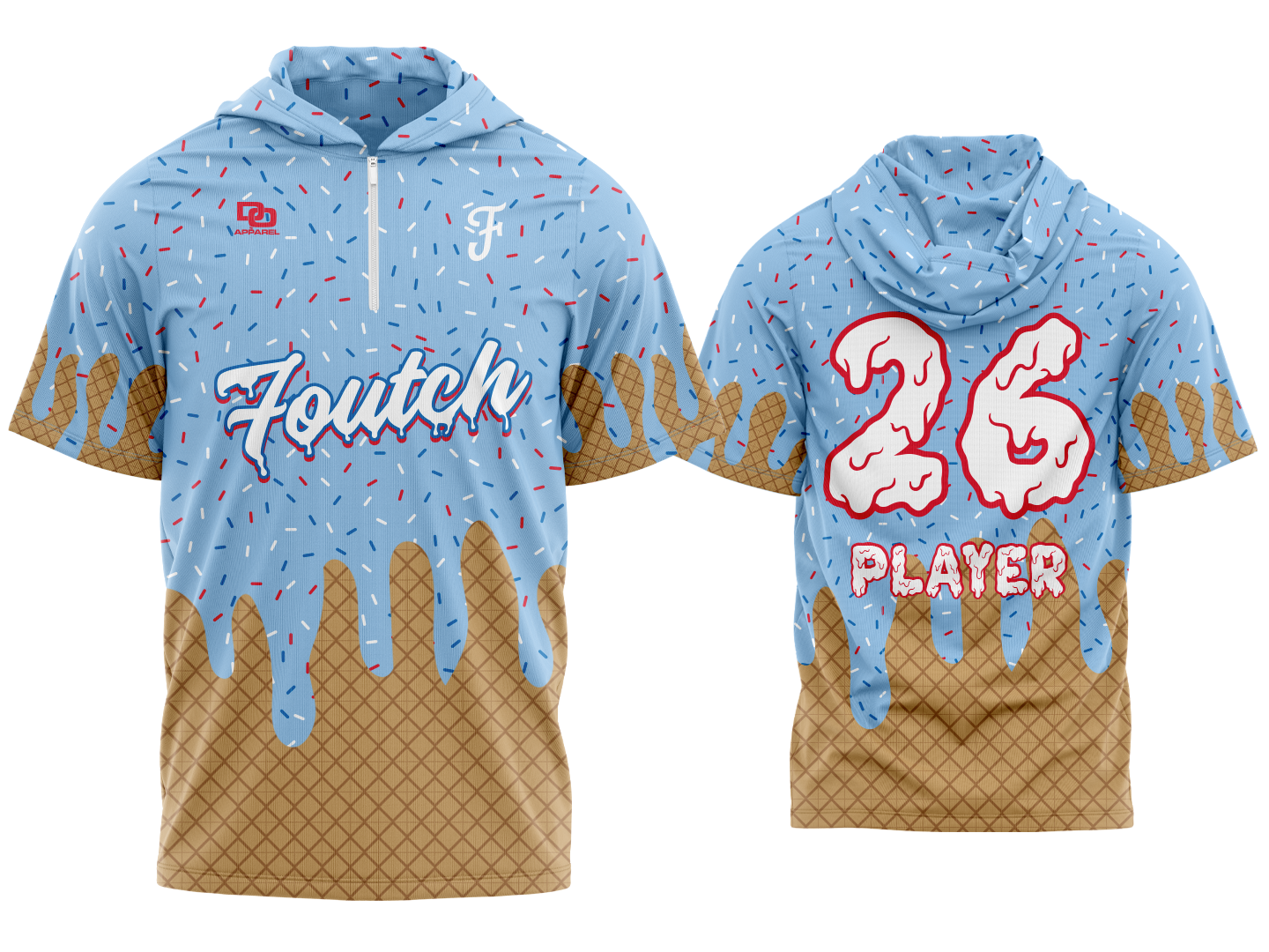 Custom Short Sleeve 1/4 Zip Hoodie - Columbia Drip