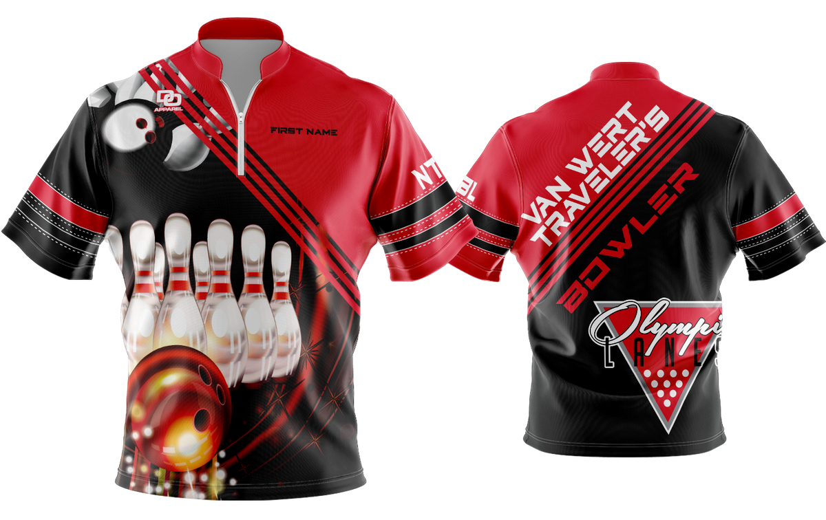 Custom FD QZ Taper Bowling Jersey - Red