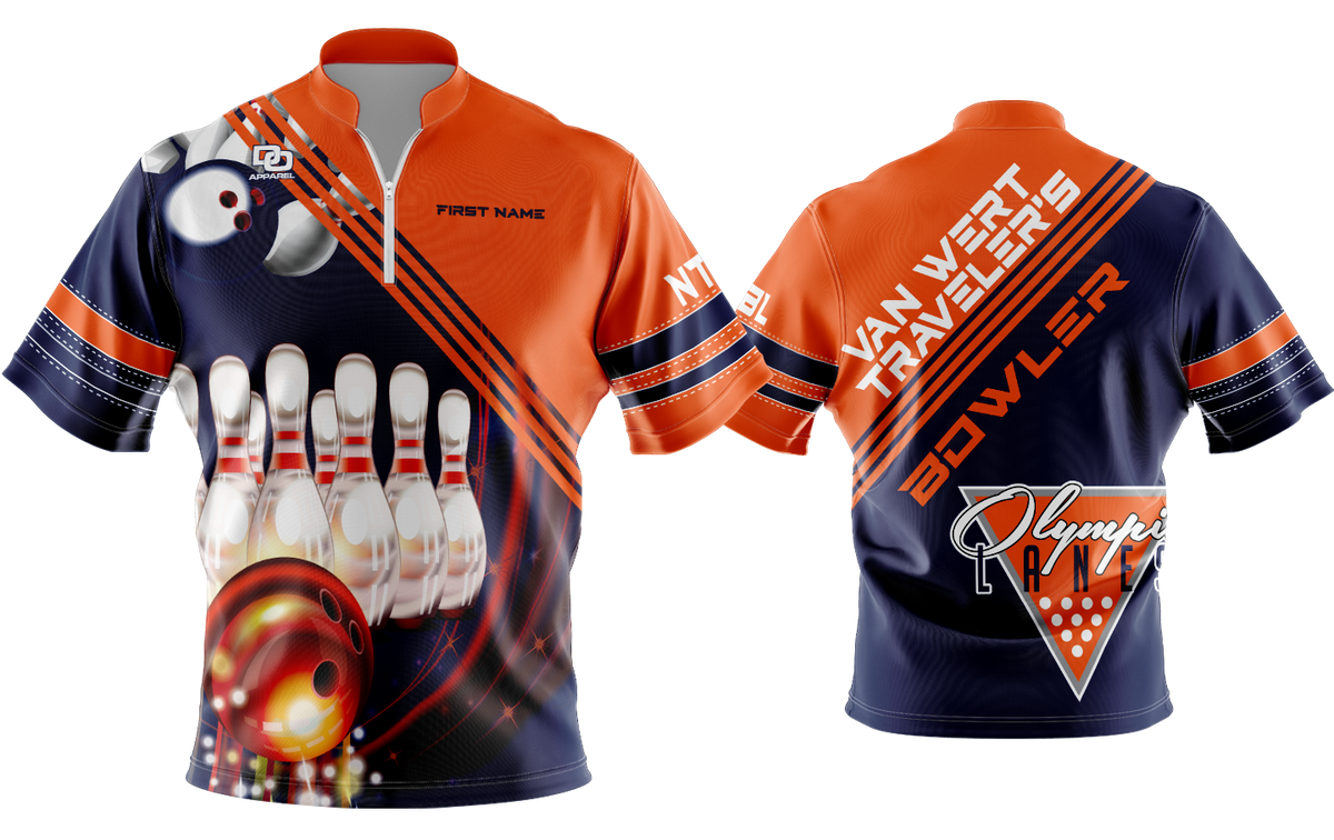 Custom FD QZ Taper Bowling Jersey - Orange