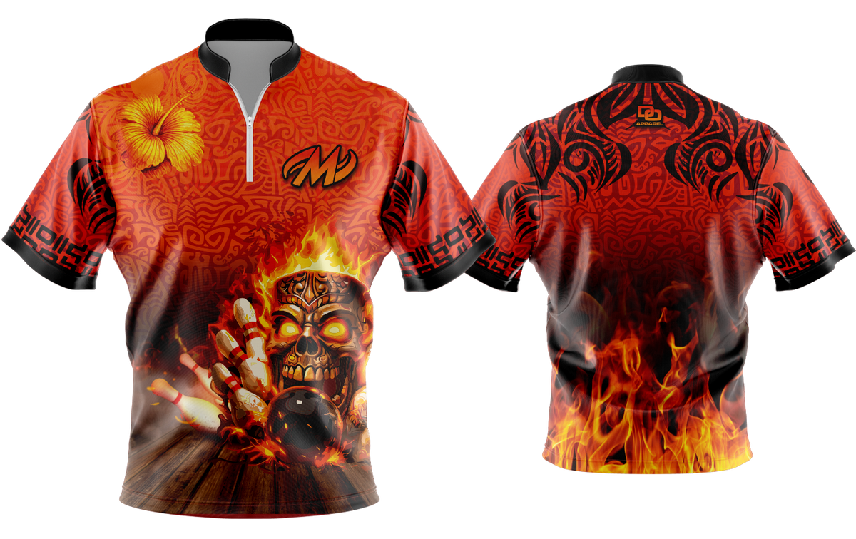 Custom FD QZ Taper Bowling Jersey - Flames