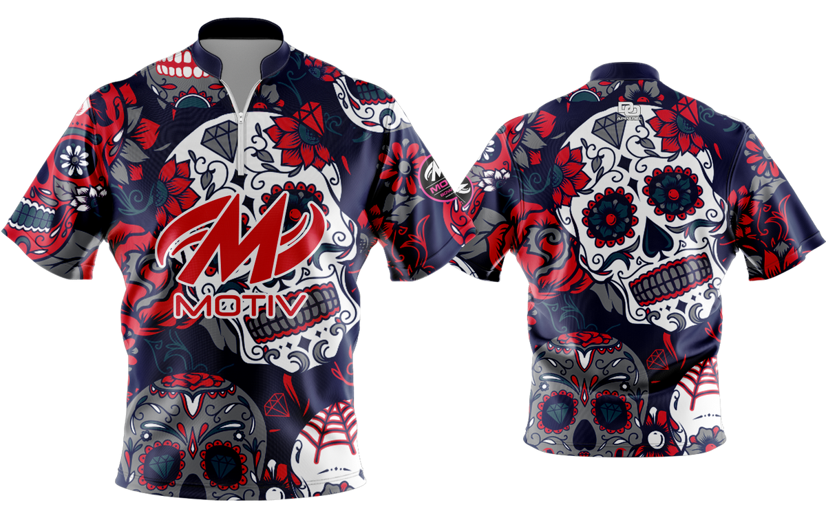 Custom FD QZ Taper Bowling Jersey - Skulls Red