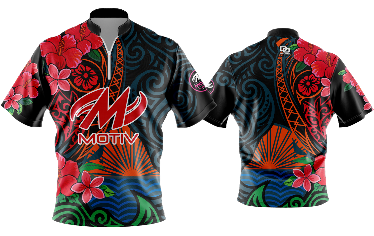 Custom FD QZ Taper Bowling Jersey - Tribal Flower