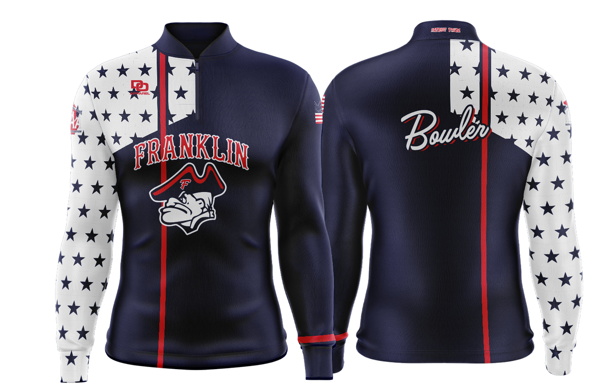 Custom FD QZ Long Sleeve Taper Bowling Jersey - Navy