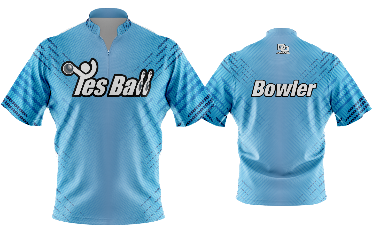 Custom Bowling Jersey - Cyan