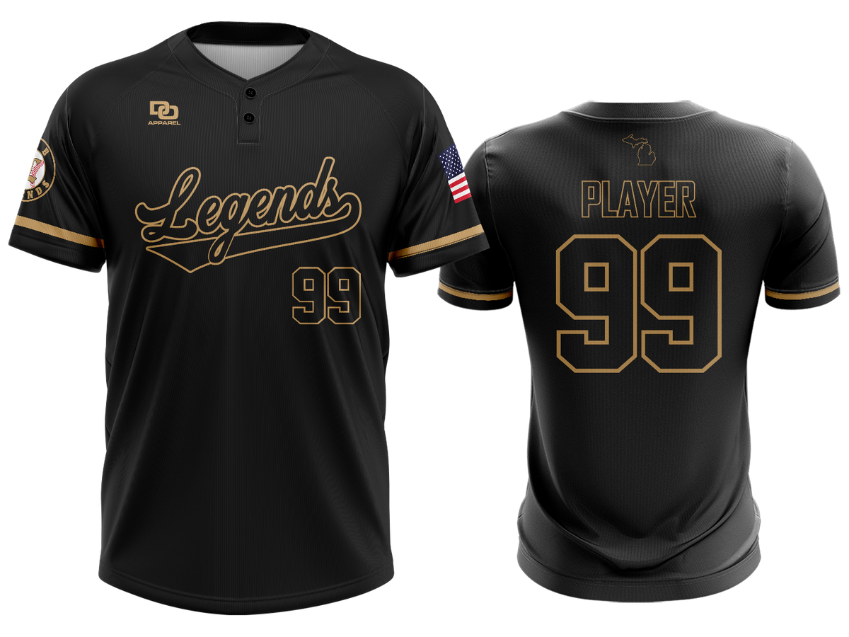 Custom Two-Button Jersey - Away Black