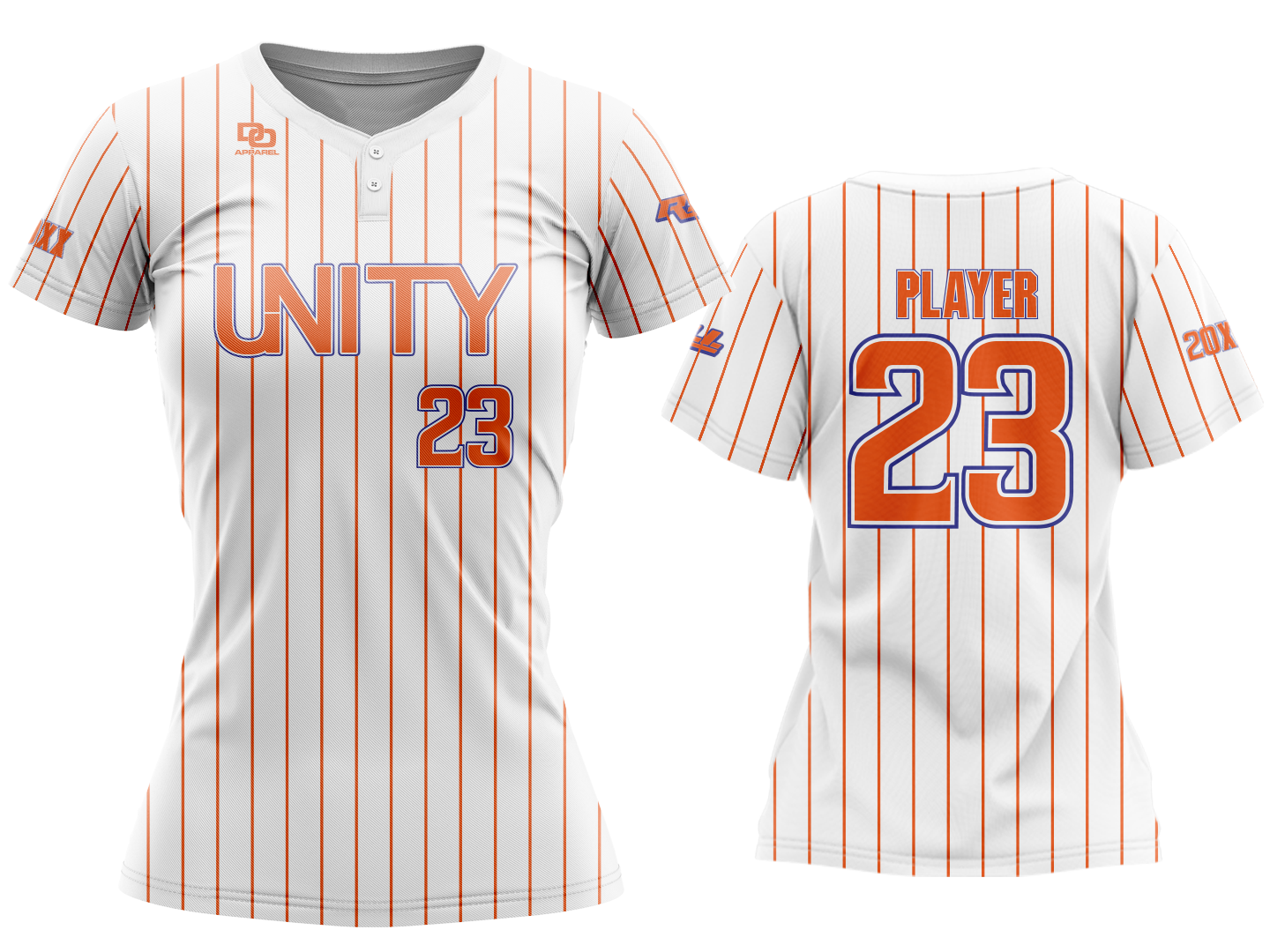 Custom Womens 2-Button Jersey - Pinstripe ROI