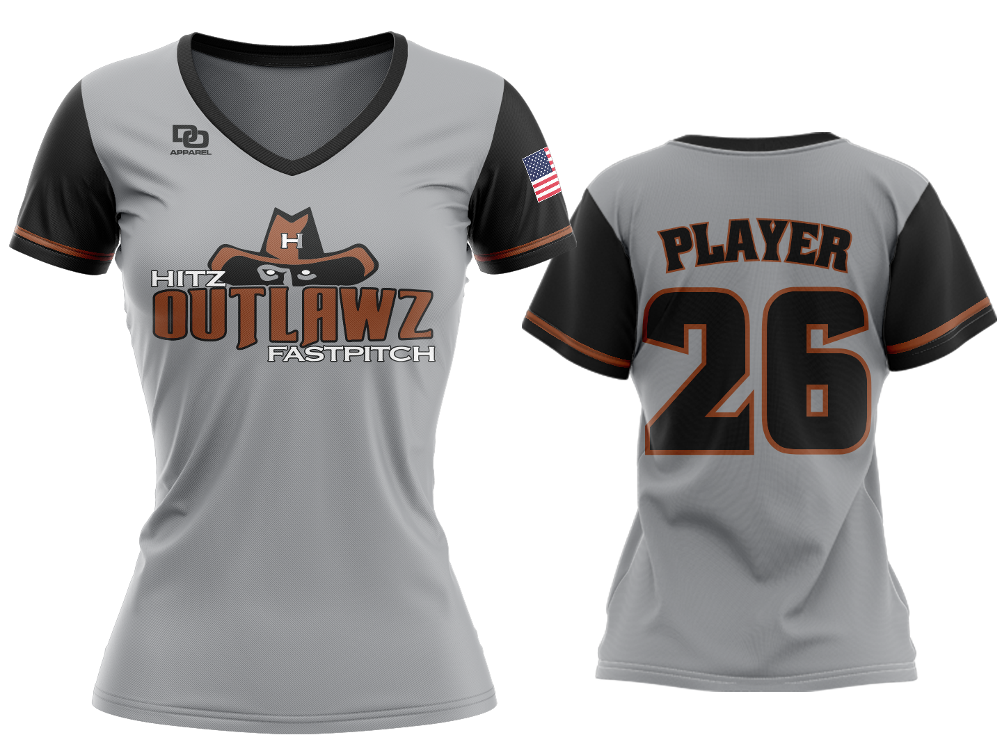 Custom Womens V-Neck Jersey - Charocal