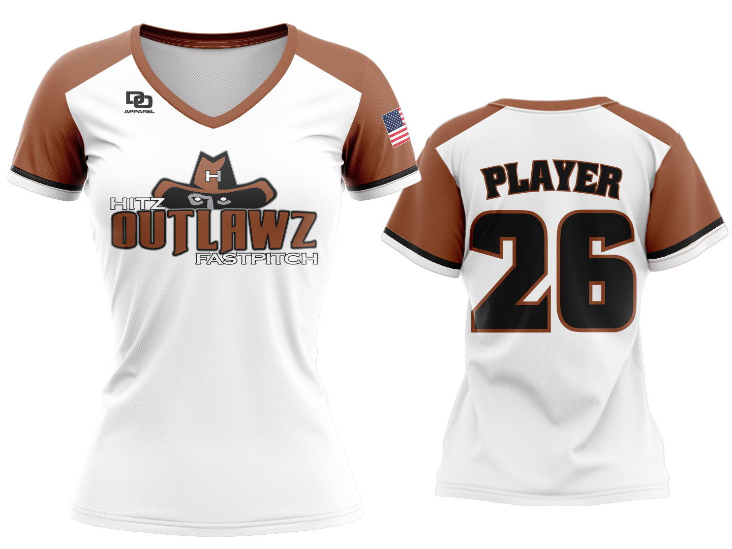 Custom Womens V-Neck Jersey - White