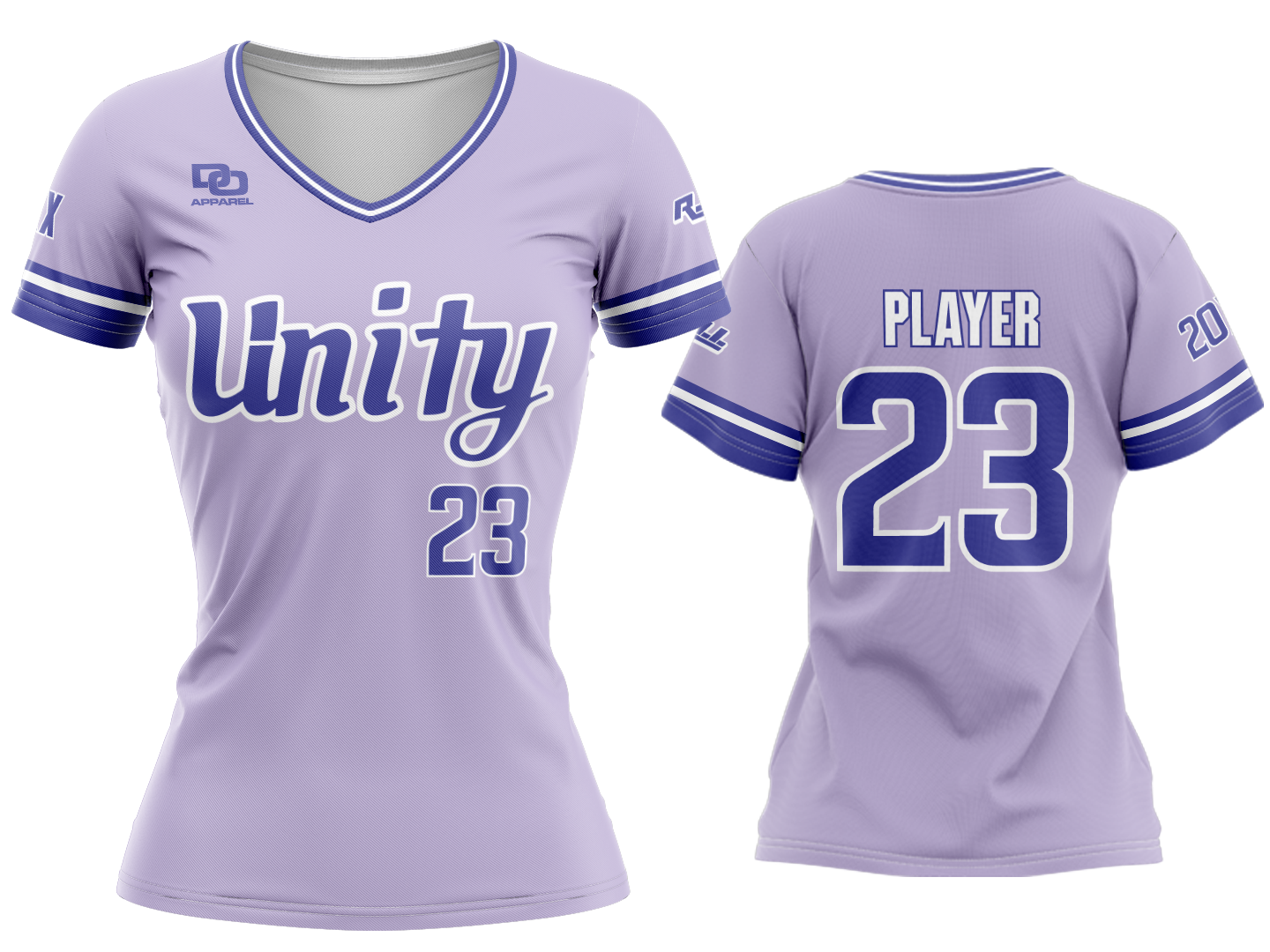 Custom Womens V-Neck Jersey - Lavender ROI