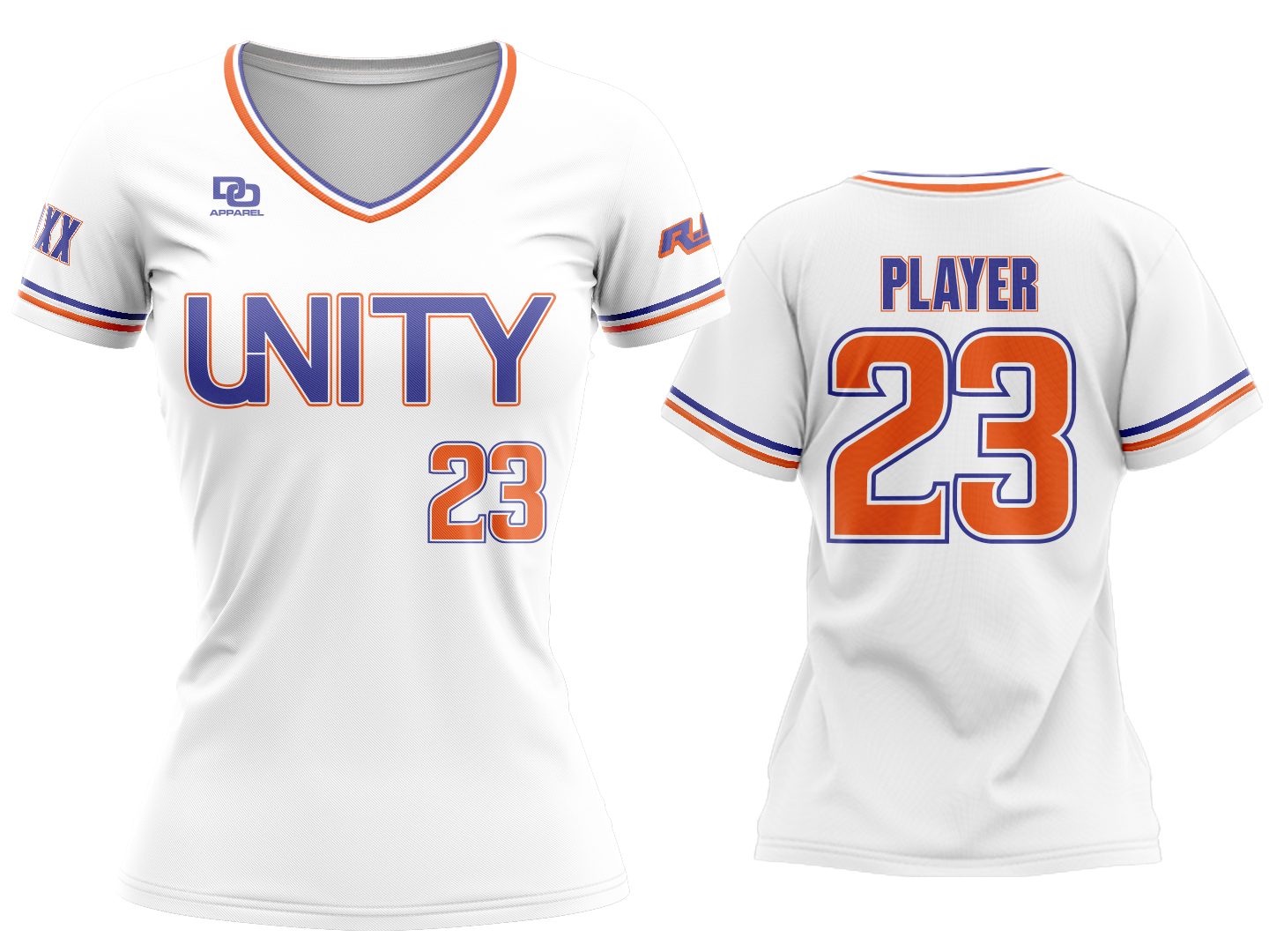 Custom Womens V-Neck Jersey - White ROI