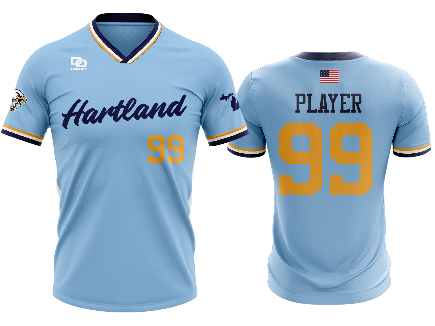 Custom Vneck Jersey - Columbia