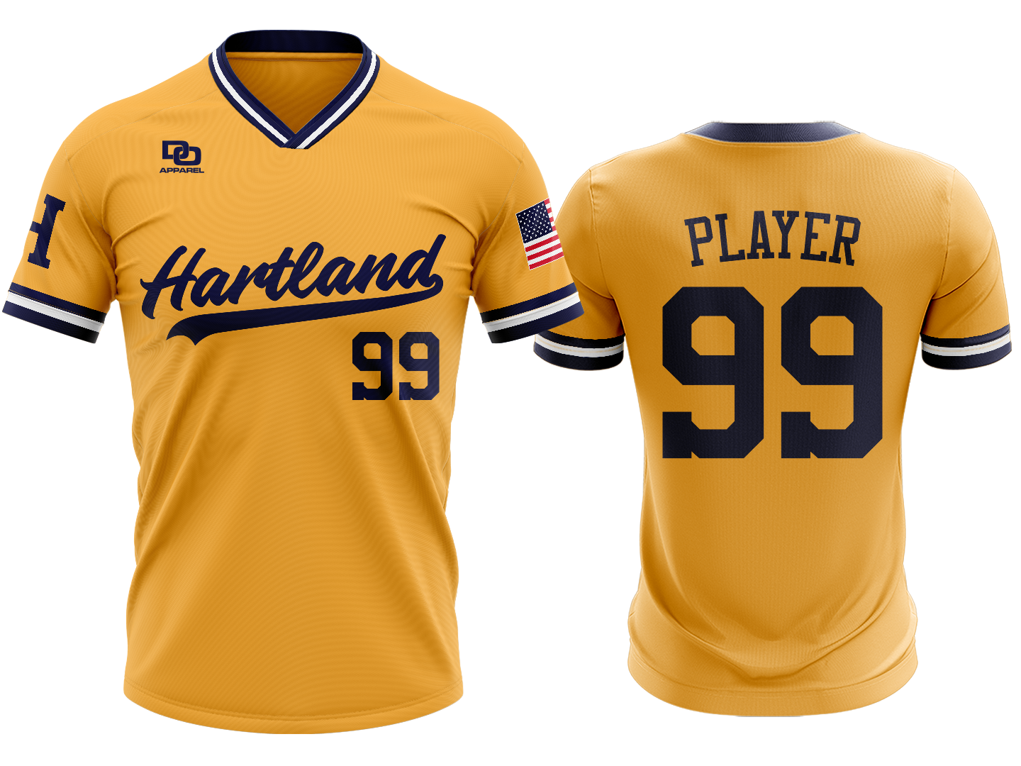Custom Vneck Jersey - Gold