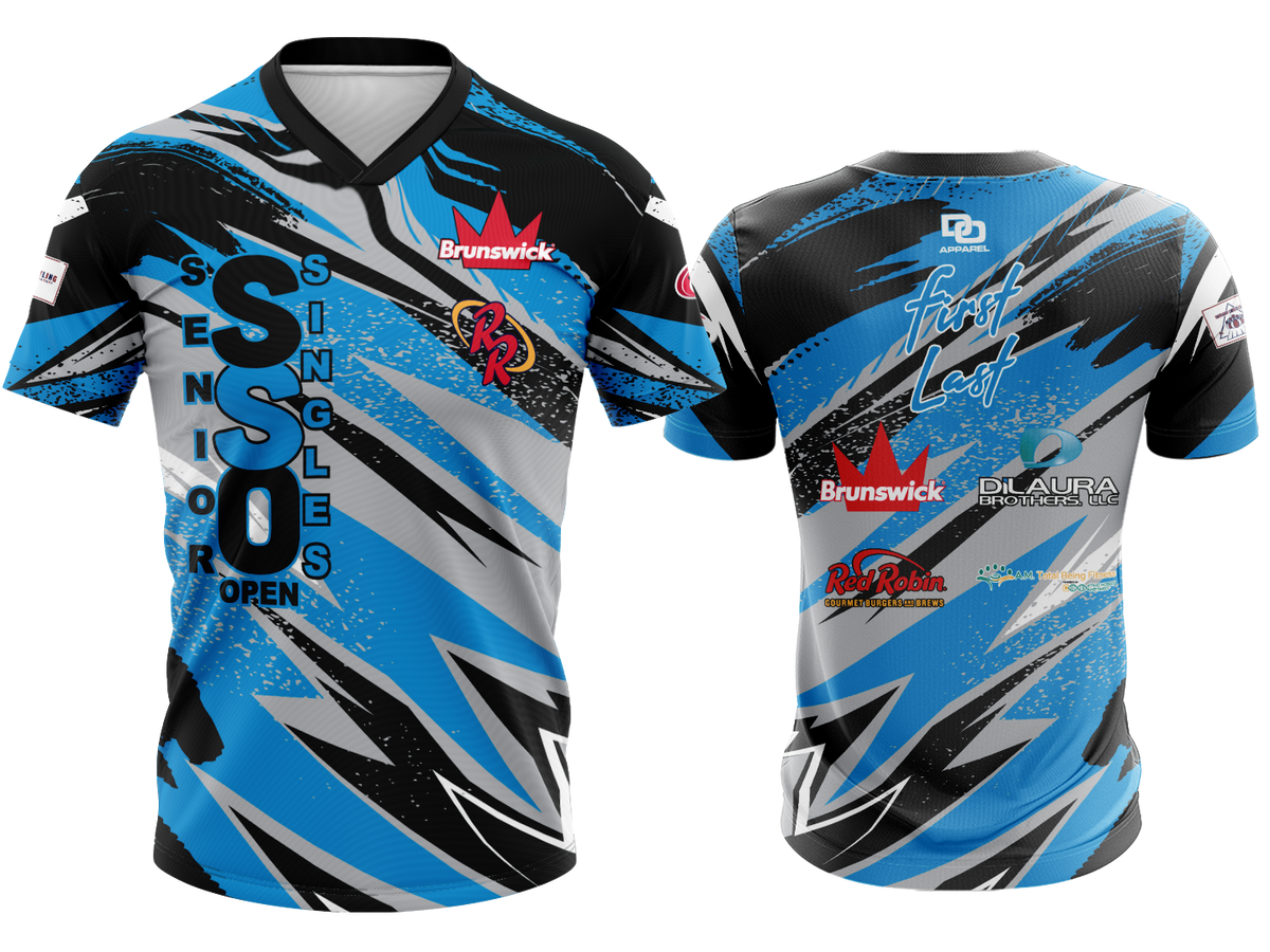 Custom V-Neck Jersey - Super Blue