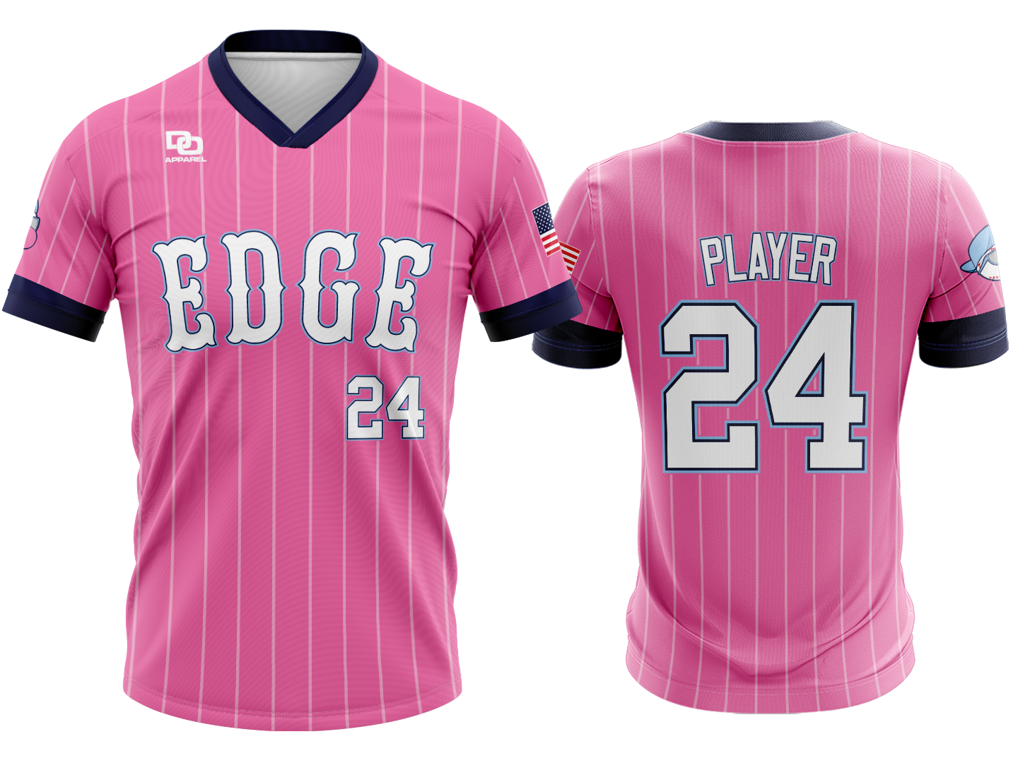 Custom Vneck Jersey - Pinstriped