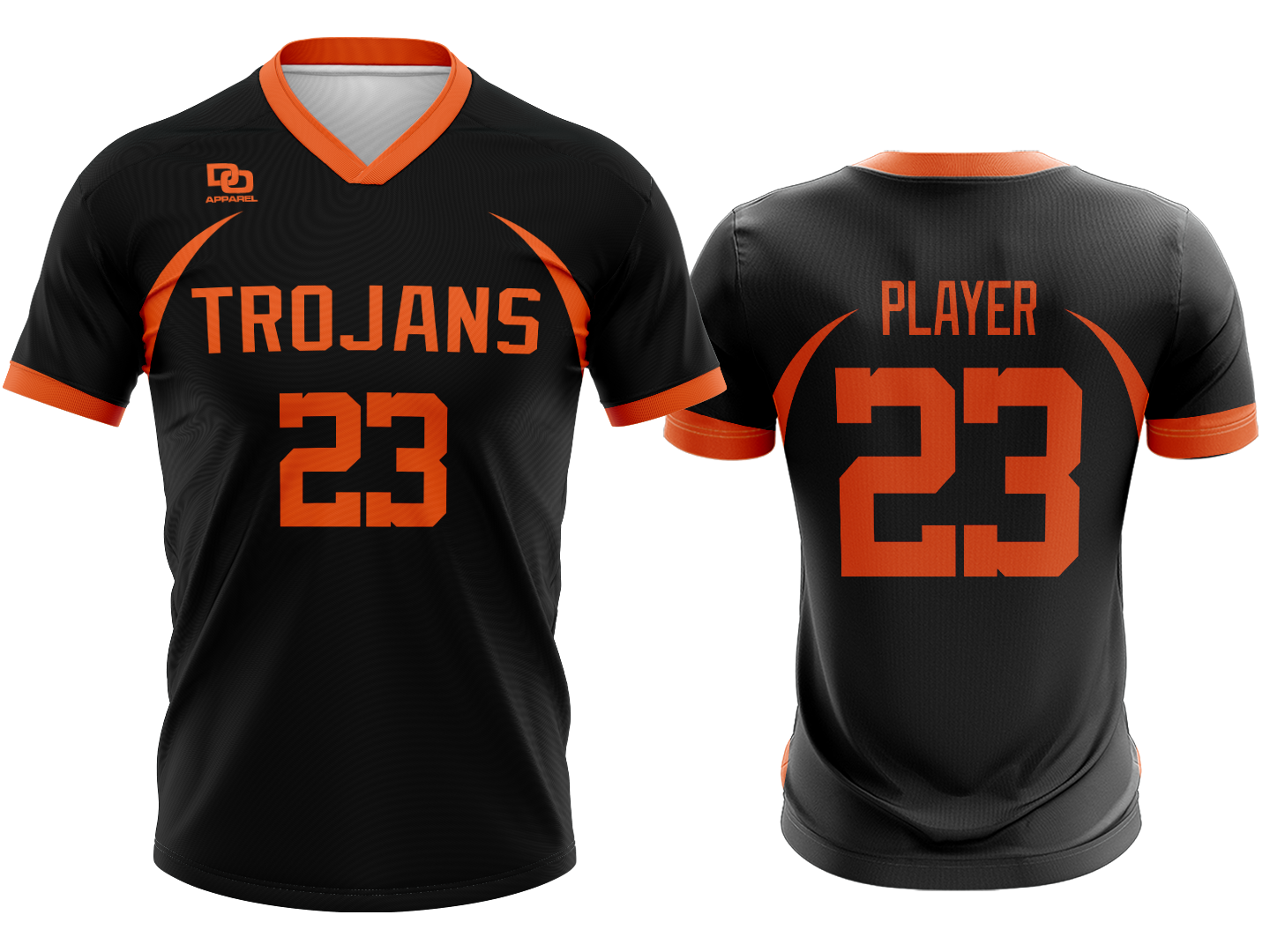Custom V-Neck Jersey - Black