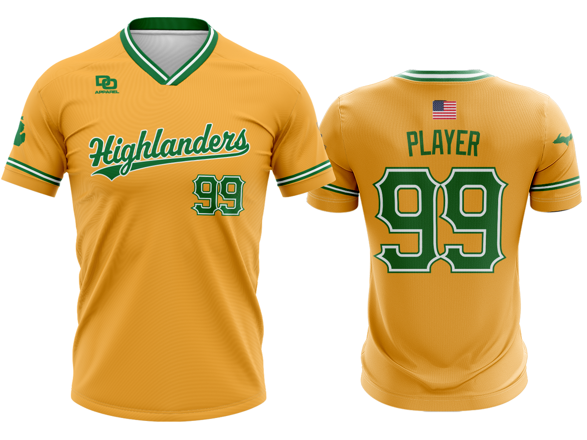 Custom V-Neck Jersey - Athletic Gold