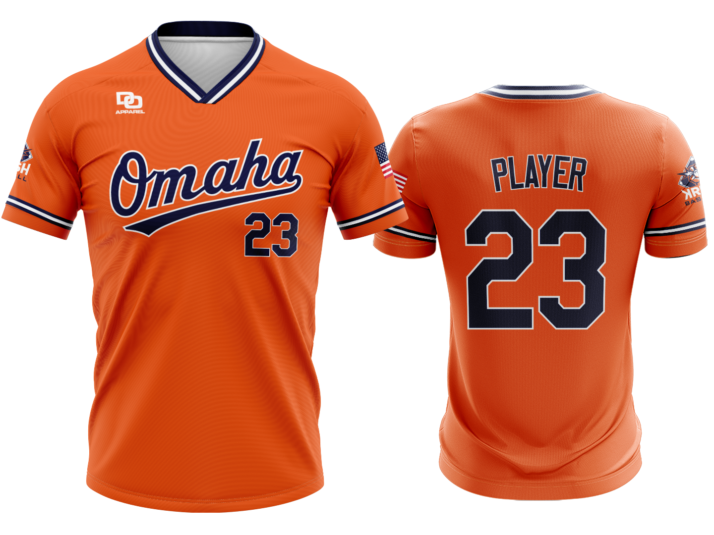 Custom VNeck Jersey - Orange