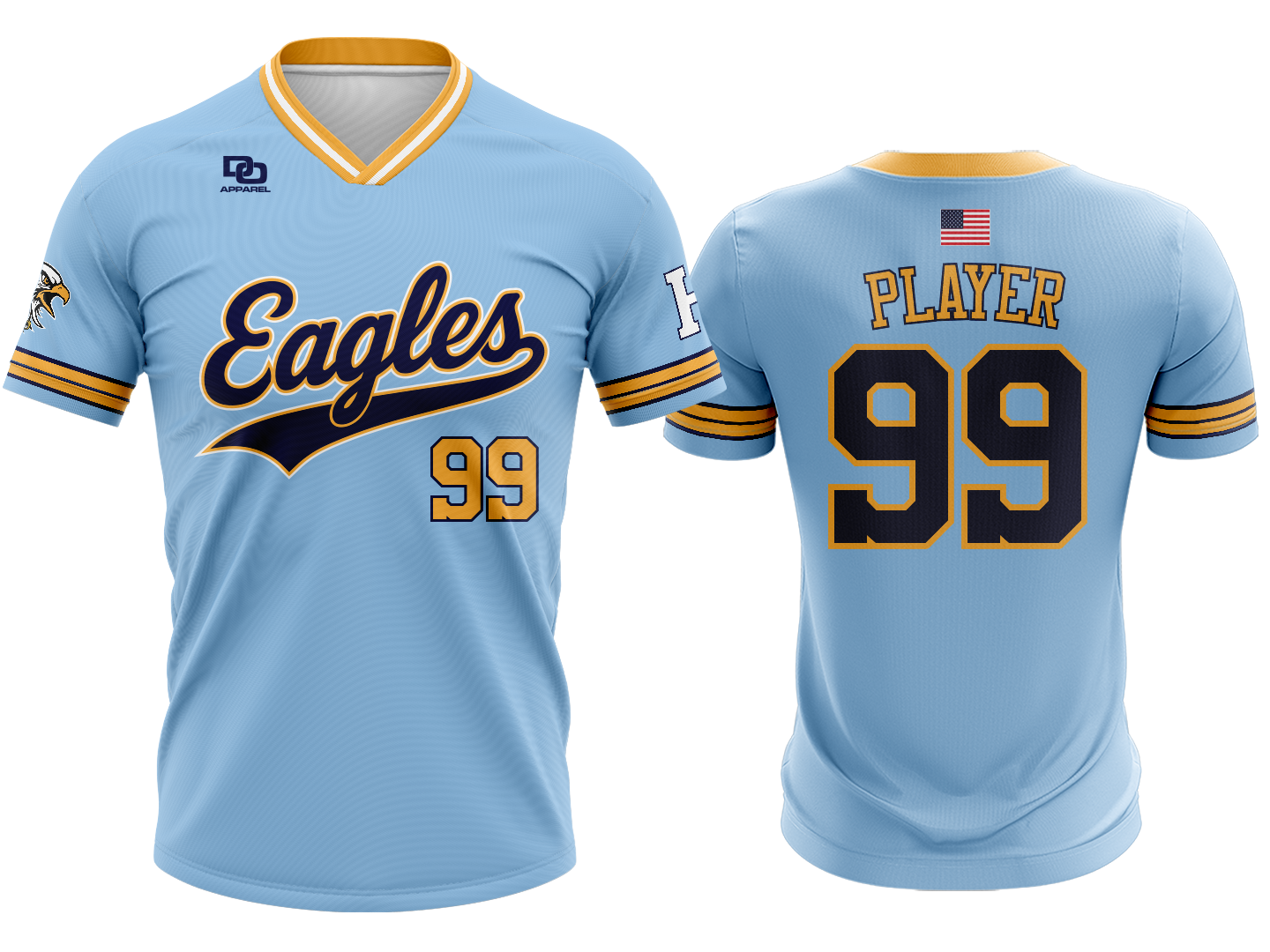Custom V-Neck Jersey - Columbia Opt 2