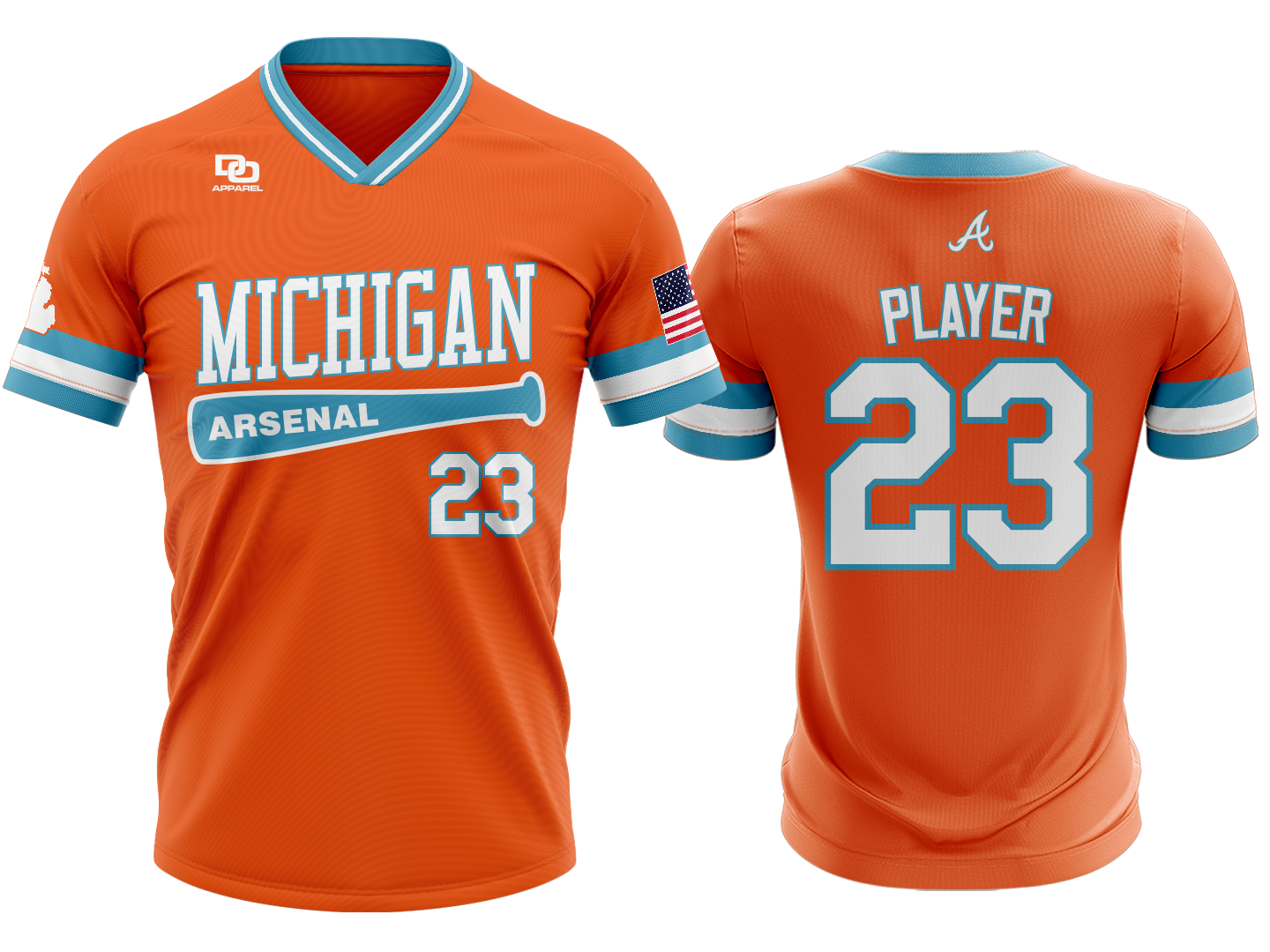 Custom V-Neck Jersey - Orange