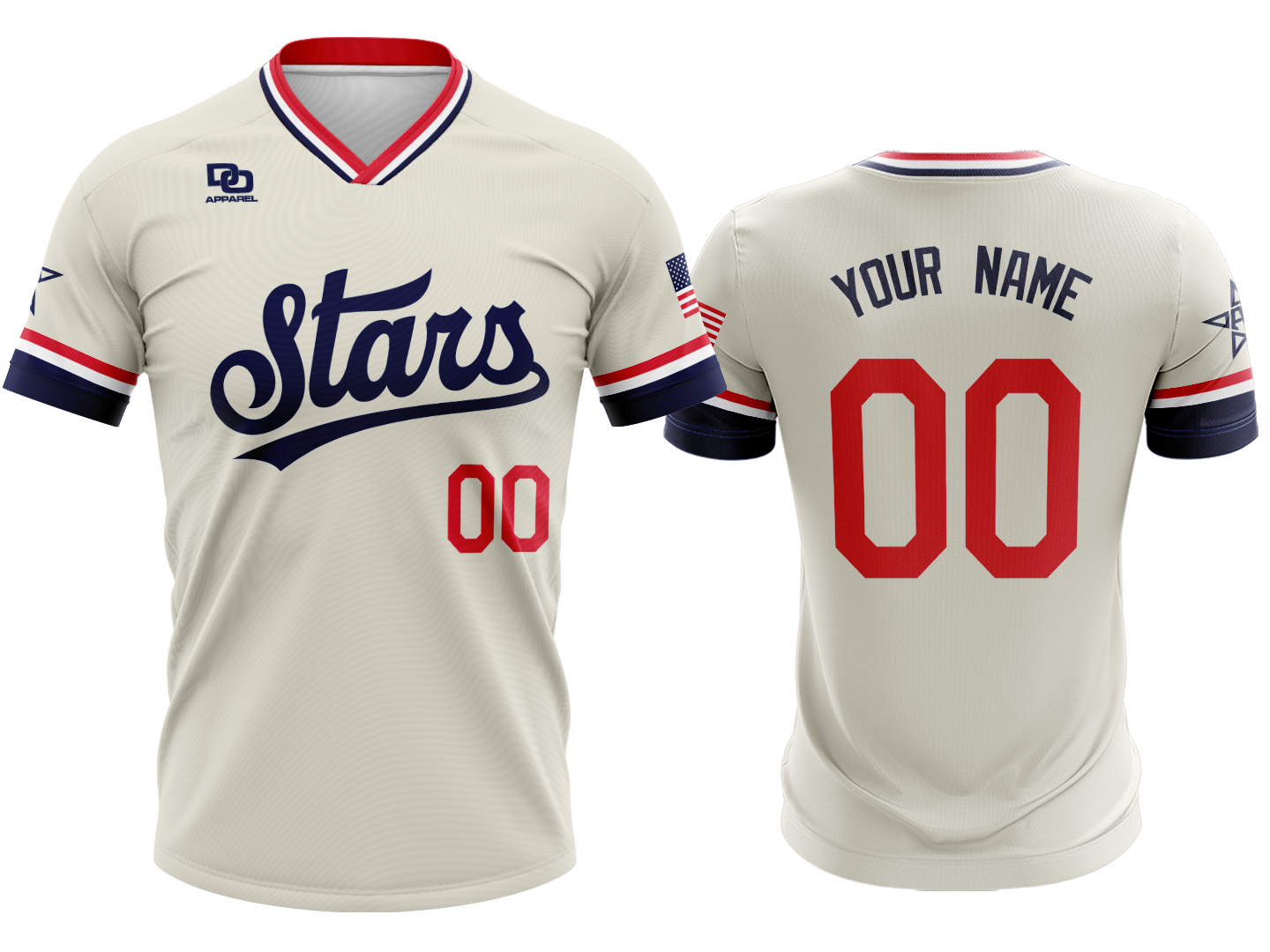 Custom V-Neck Jersey - Ivory