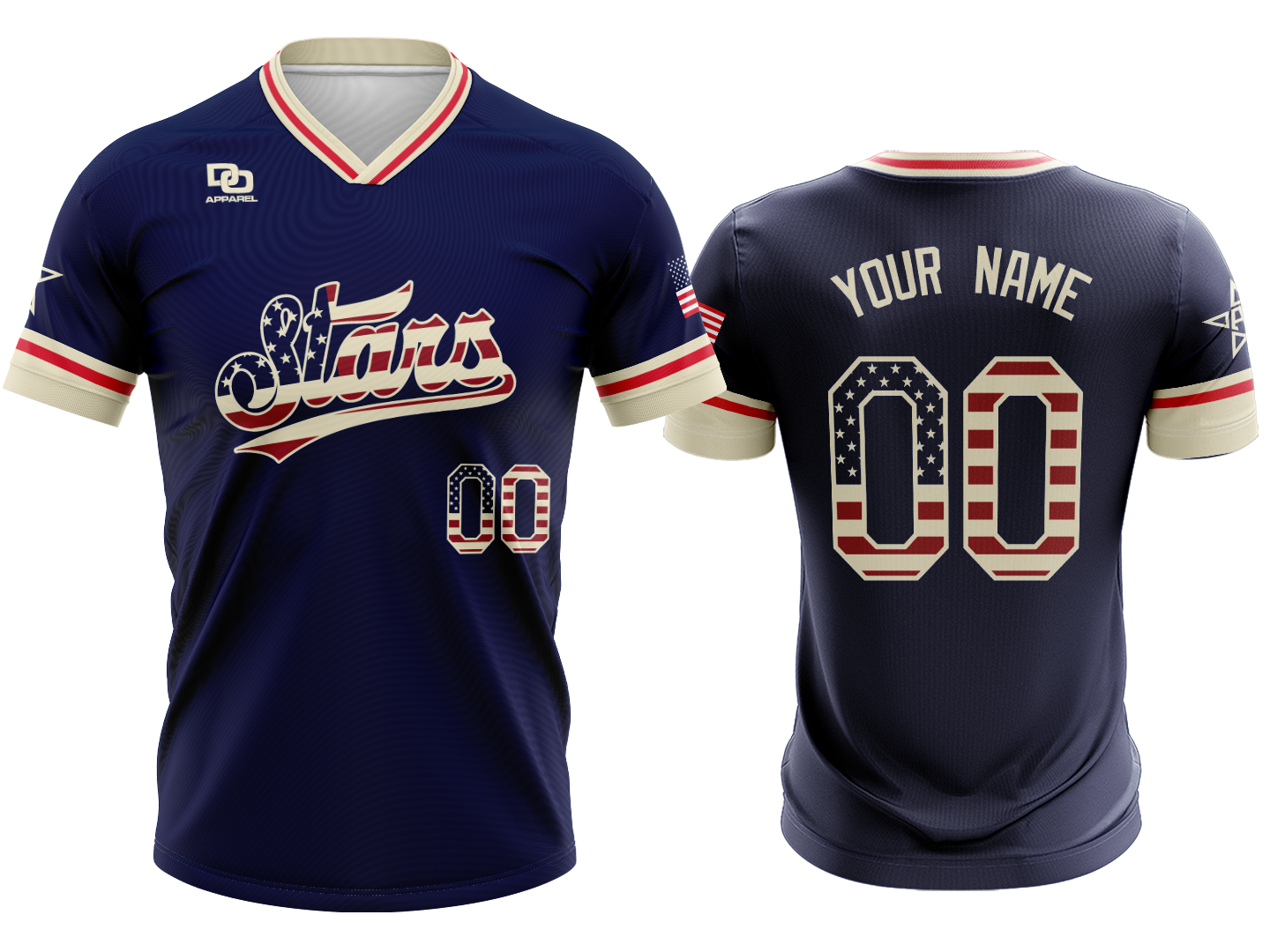 Custom V-Neck Jersey - Navy