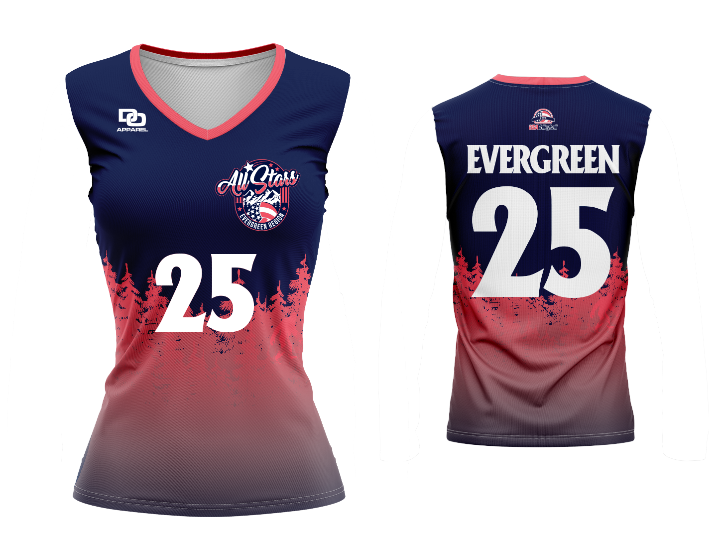 Custom Womens Sleeveless V-Neck Jersey - Navy