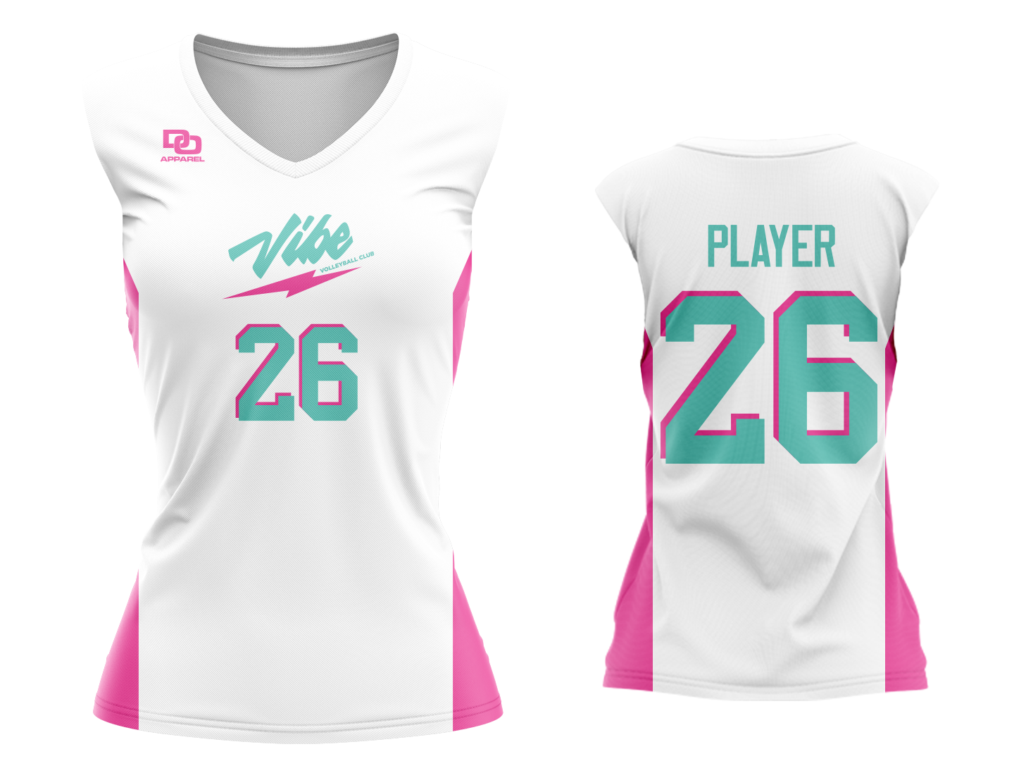 Custom Womens Sleeveless V-Neck Jersey - White