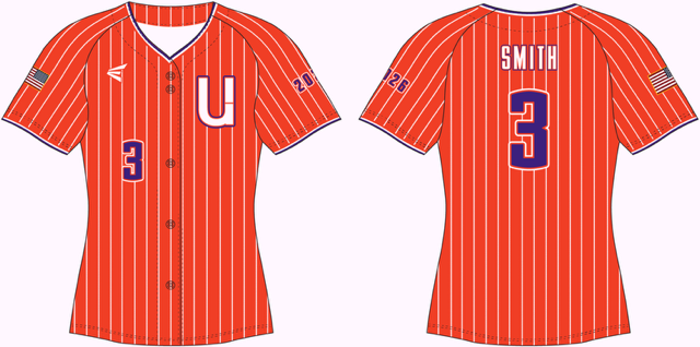 Easton Womens Button-Up Jersey - Orange Pinstripe