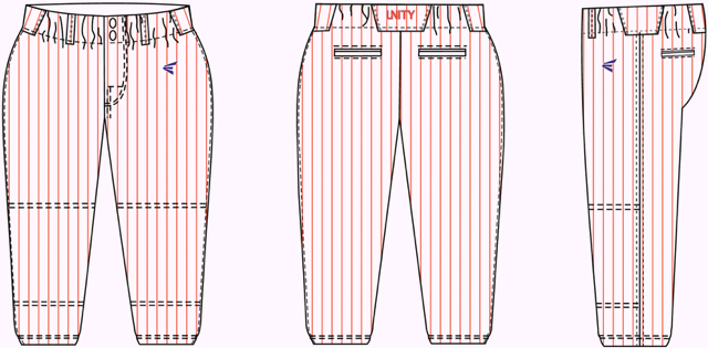 Easton Custom Fastpitch Pant - White/Orange Pinstripe