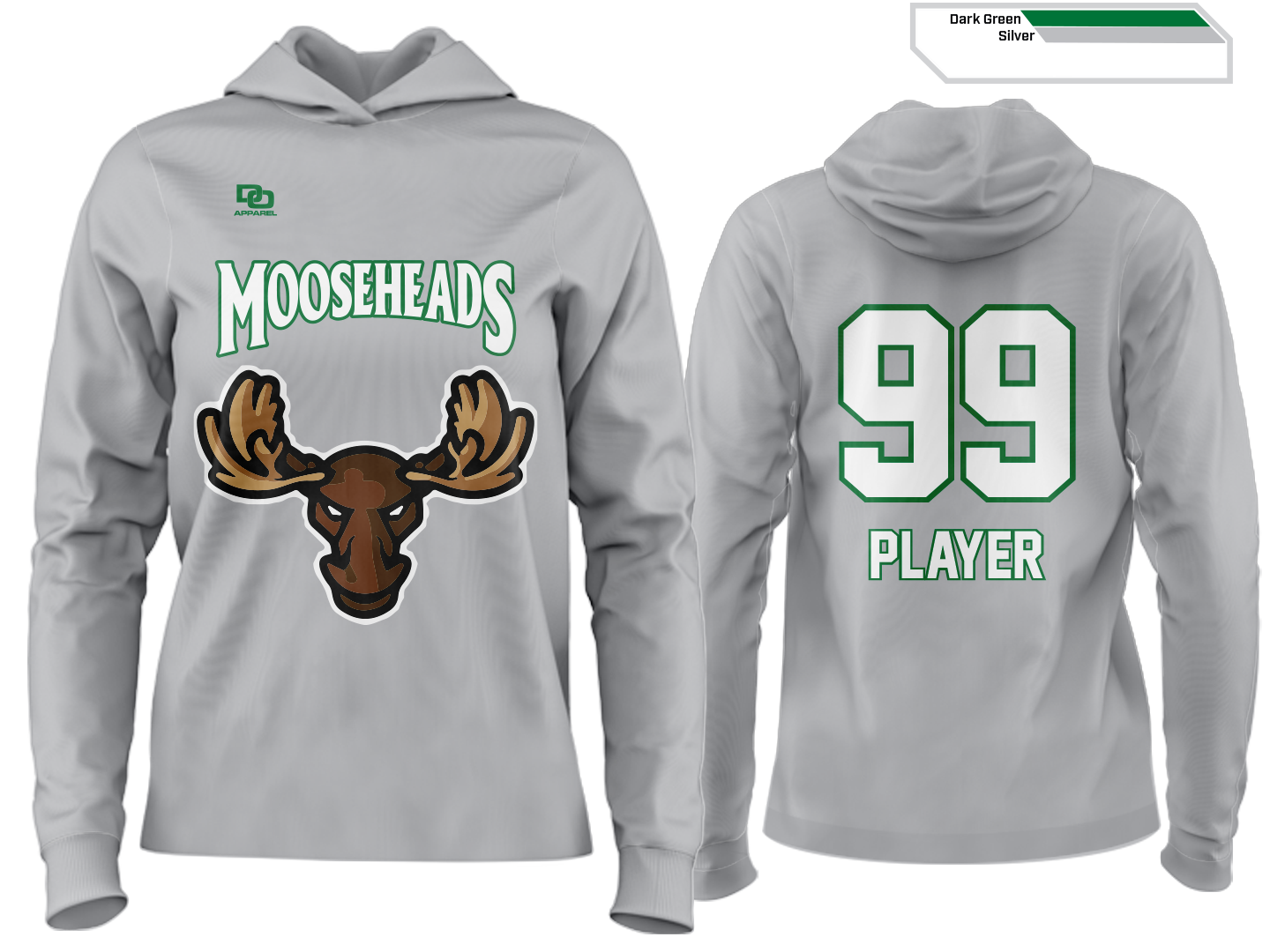Custom Team Hoodie - Silver