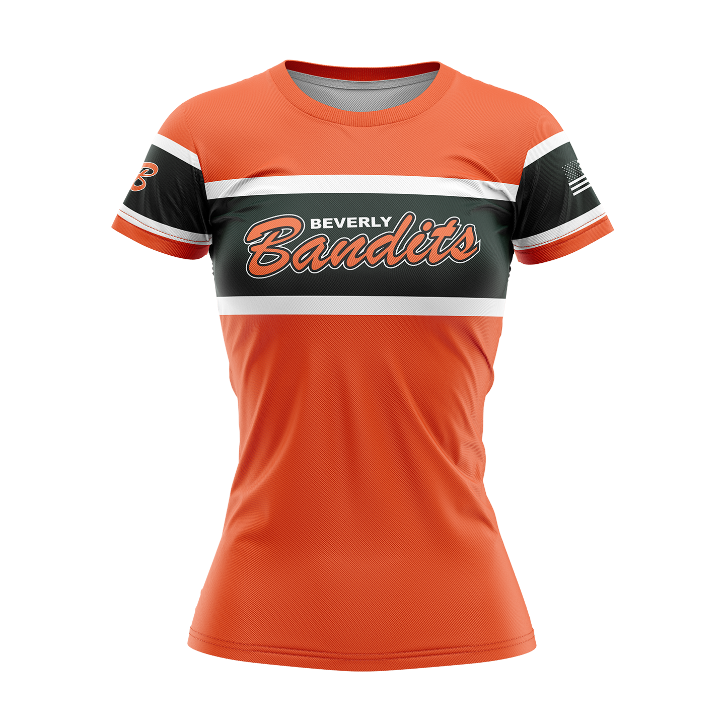 Custom Womens Crew Jersey - Orange/Black