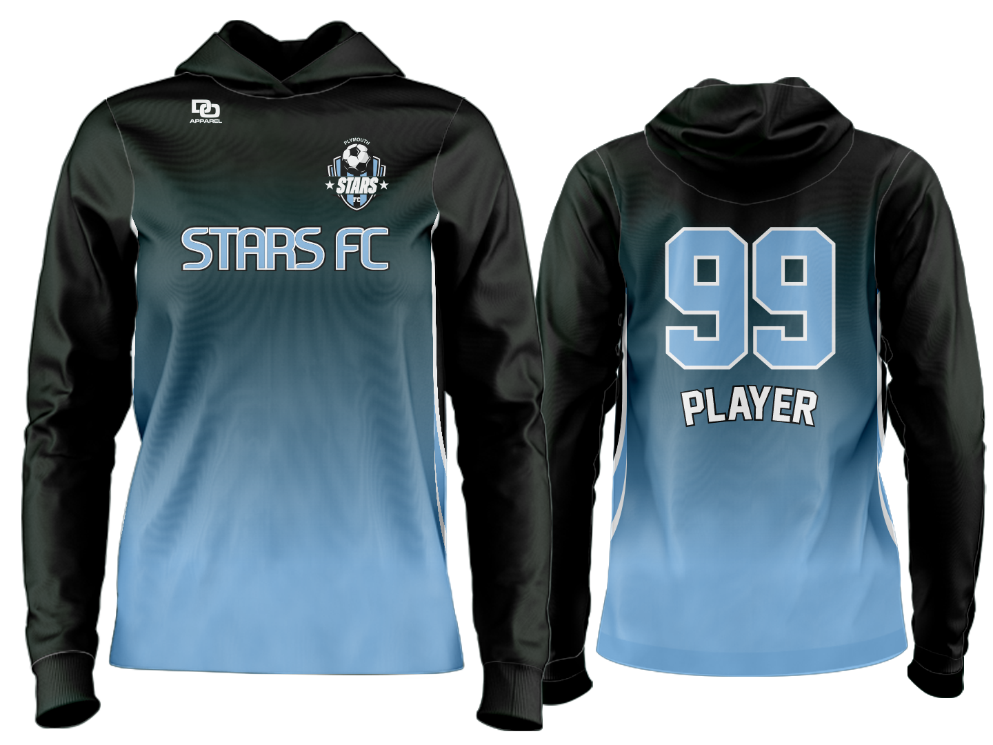 Custom Team Hoodie - Black Fade