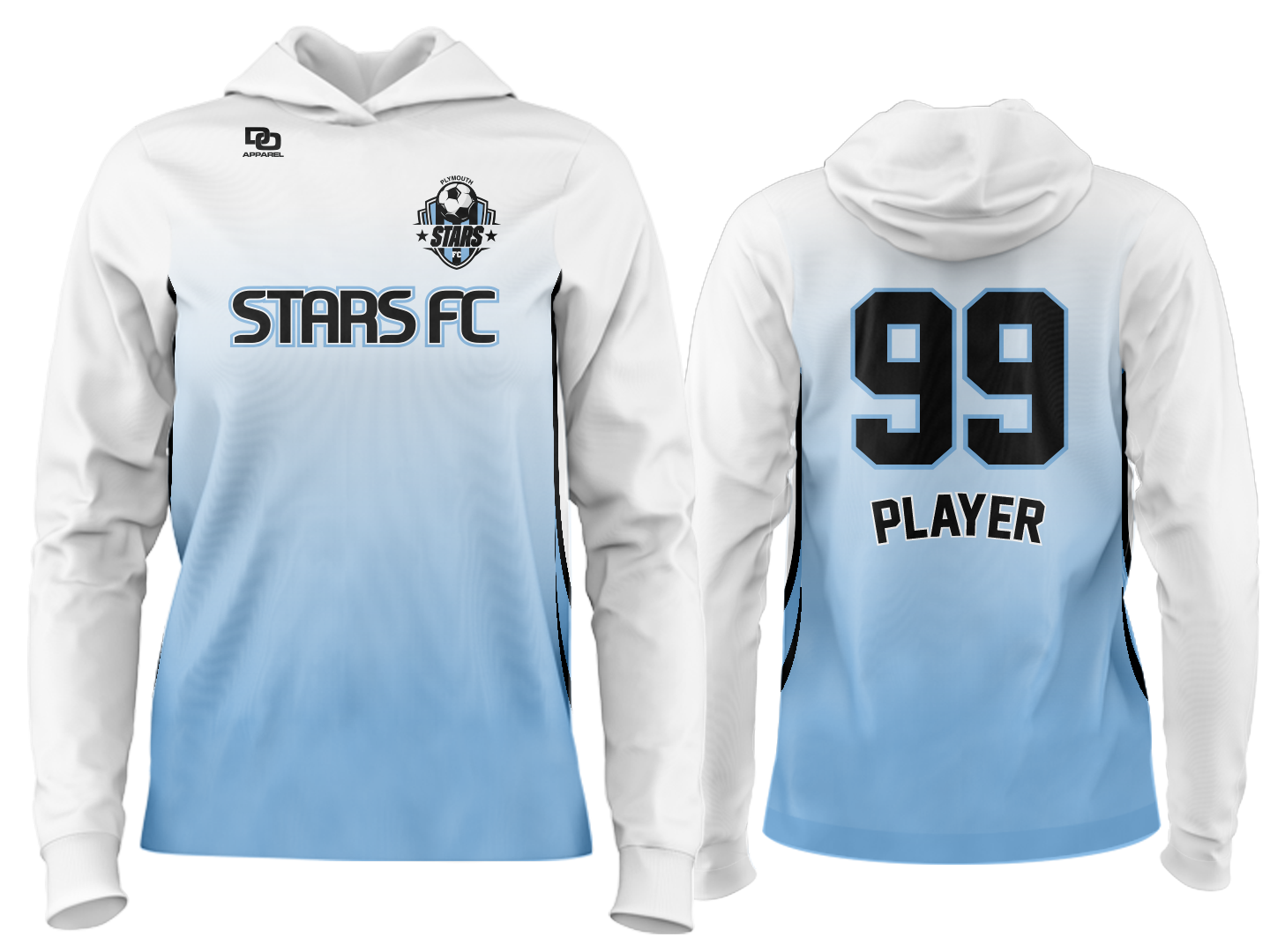 Custom Team Hoodie - White Fade