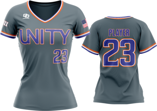 Custom Womens V-Neck Jersey - Charcoal