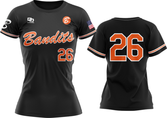 Custom Womens Crew Jersey - Black Vols