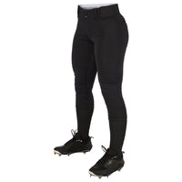 LADIES CRUSH MID-CALF SOFTBALL PANT - Black