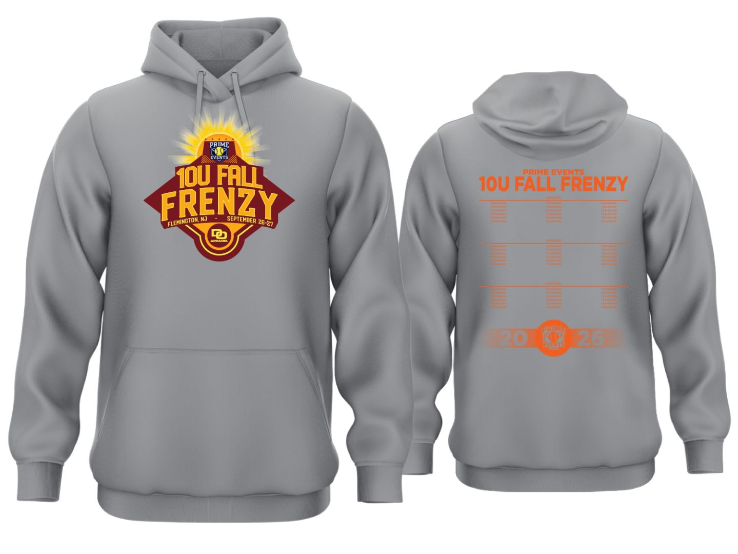 Tournament Fleece Hoodie - 10U Frenzy Silver