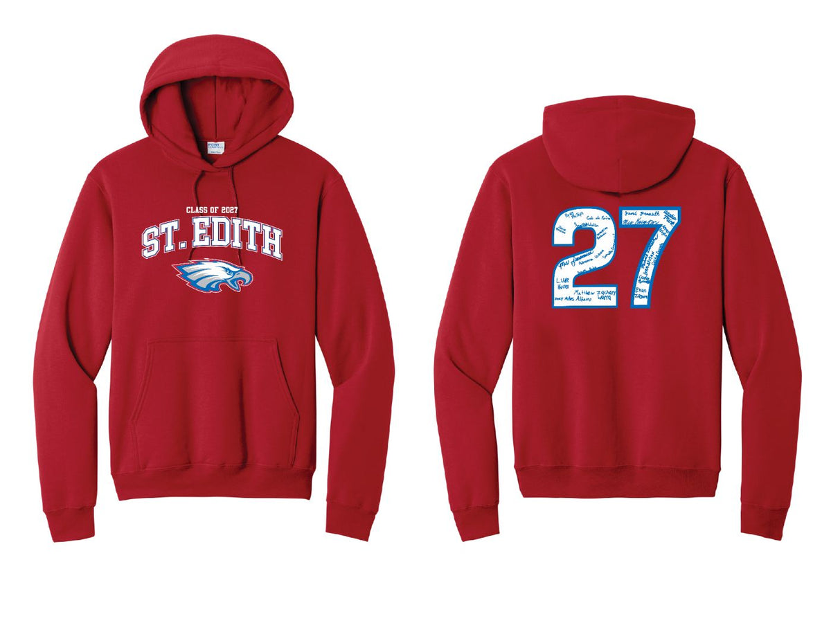 Port & Co Core Fleece Pullover Hooded Sweatshirt - Red