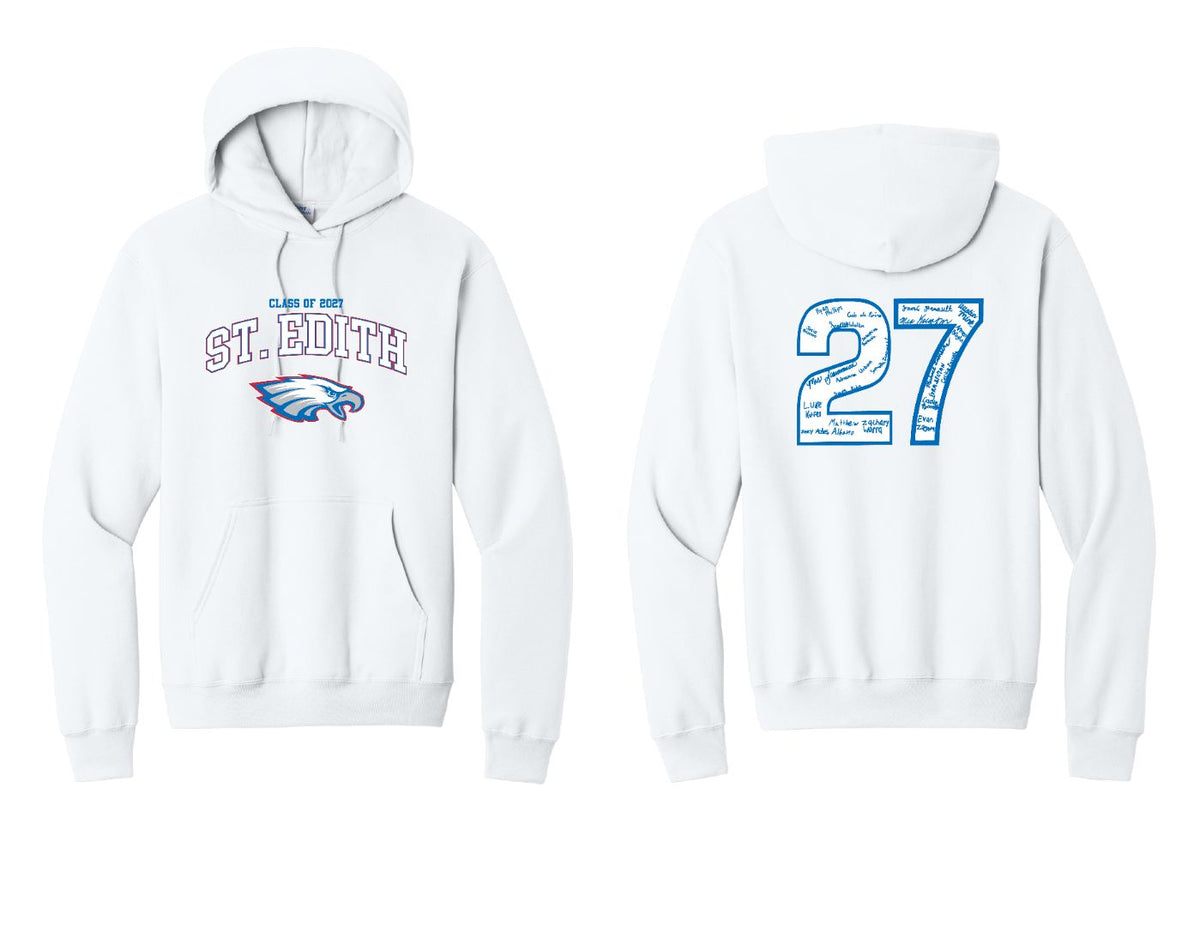 Port & Co Core Fleece Pullover Hooded Sweatshirt - White