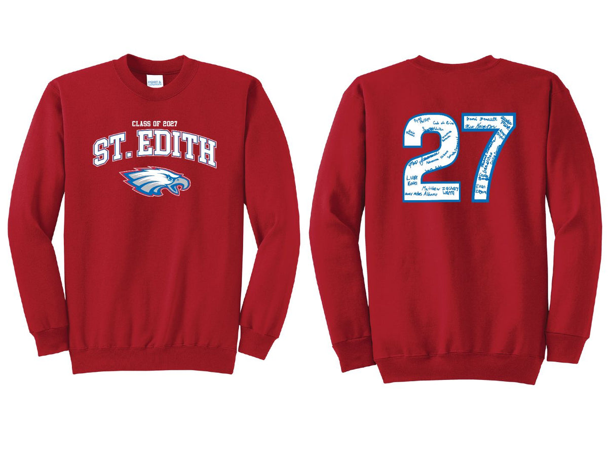 Port & Co Core Fleece Crewneck Sweatshirt - Red