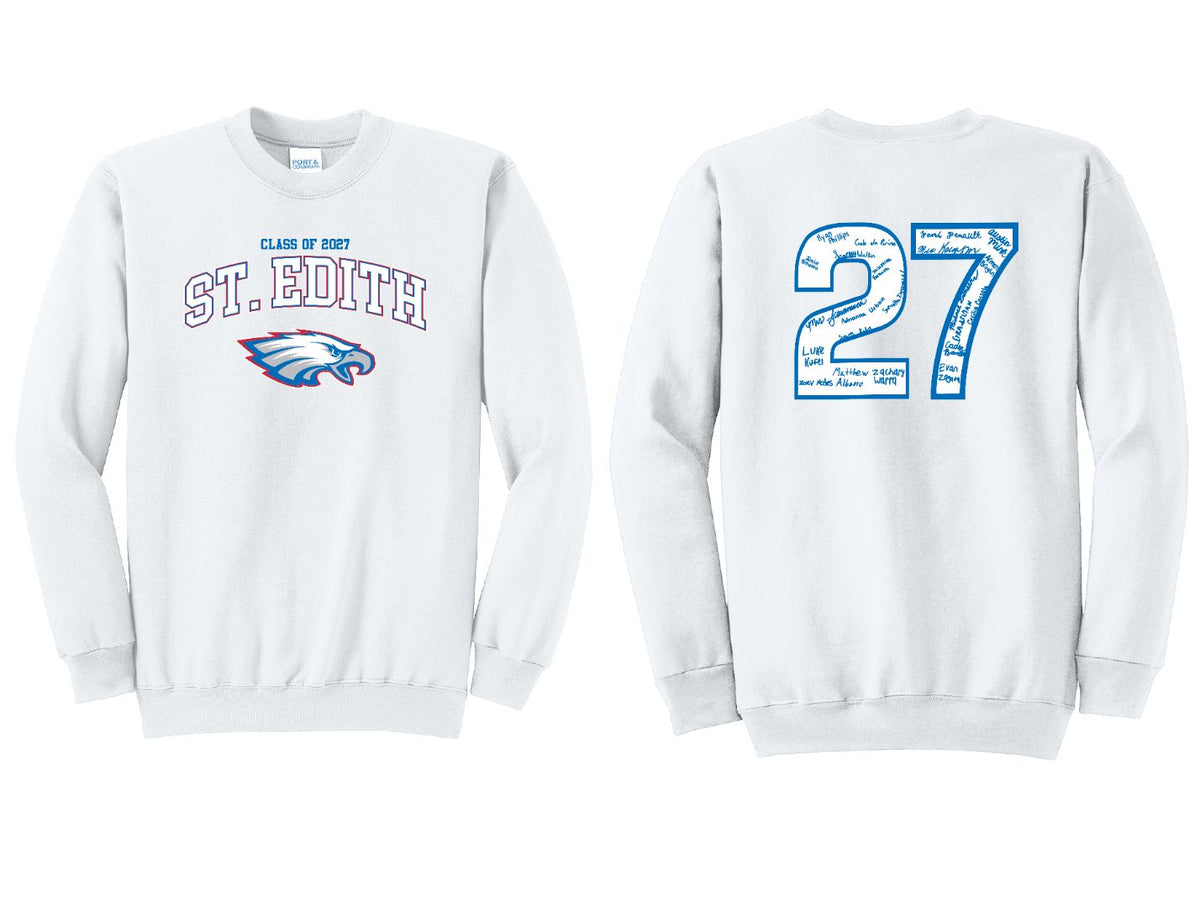 Port & Co Core Fleece Crewneck Sweatshirt - White