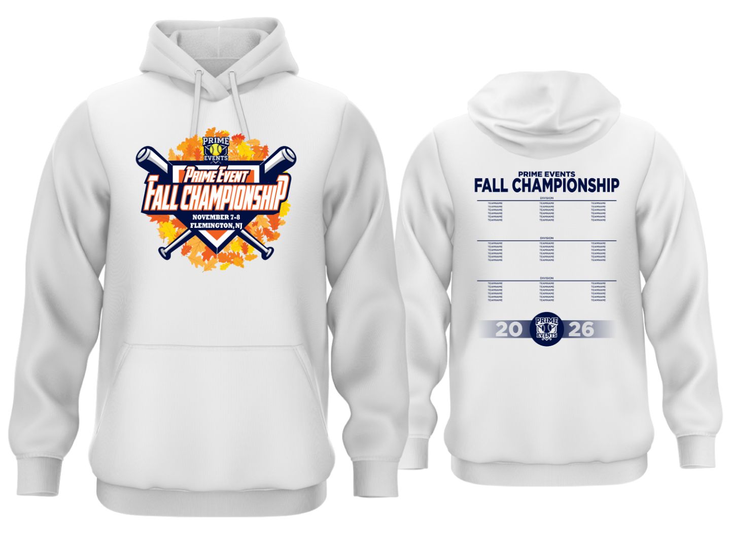 Tournament Fleece Hoodie - Fall Championship White