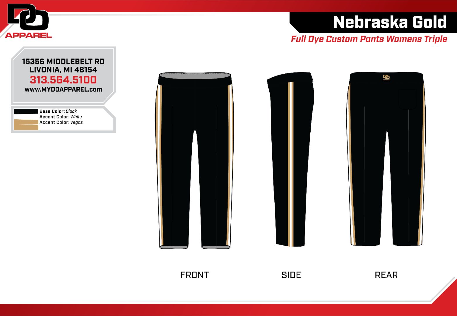 Custom Softball Pant - Black
