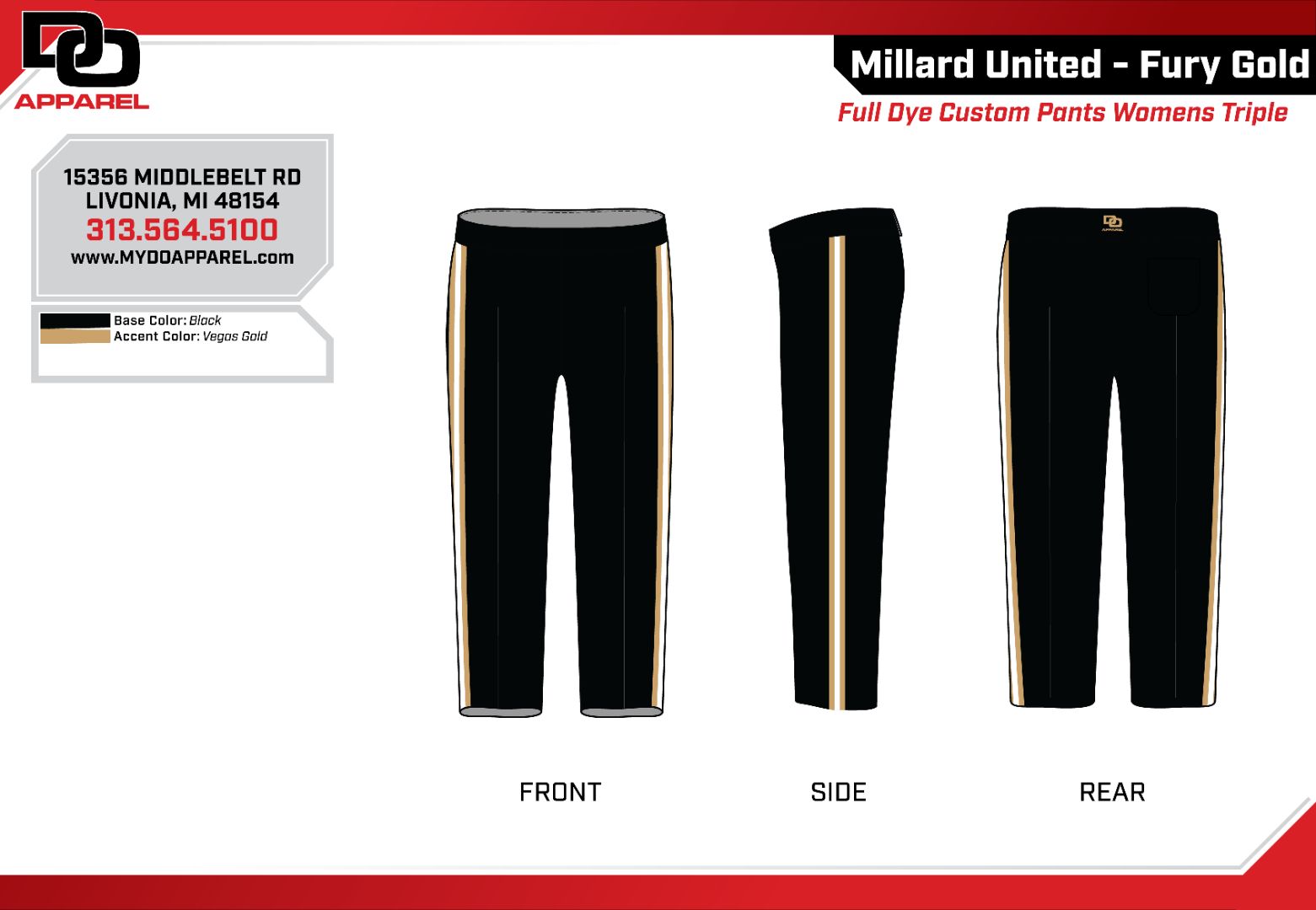 Custom Softball Pant - Black