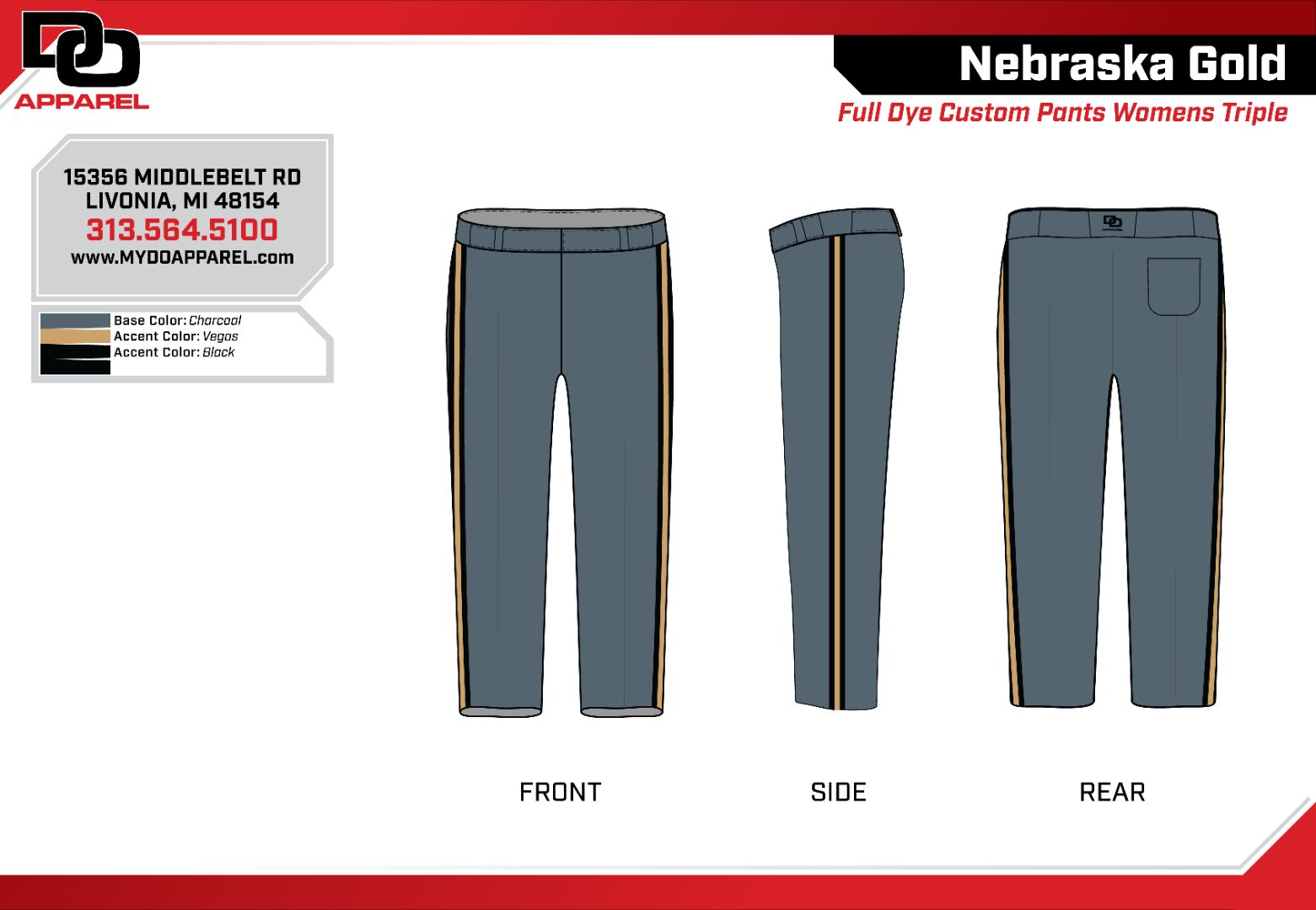 Custom Softball Pant - Charcoal