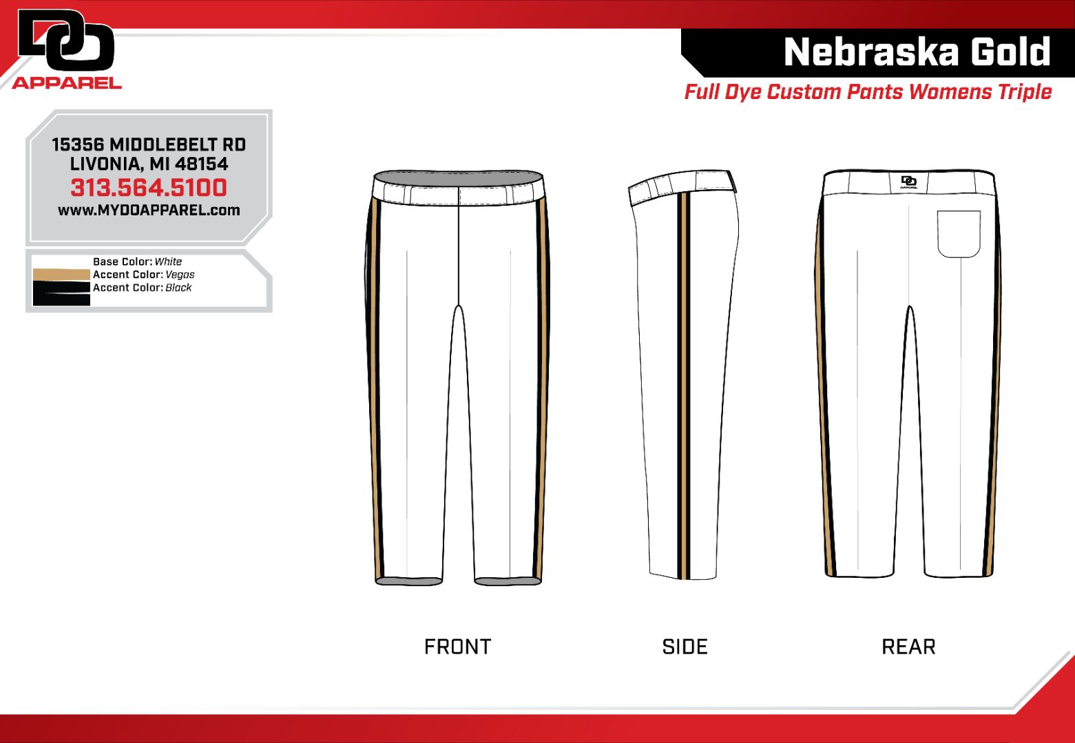 Custom Softball Pant - White
