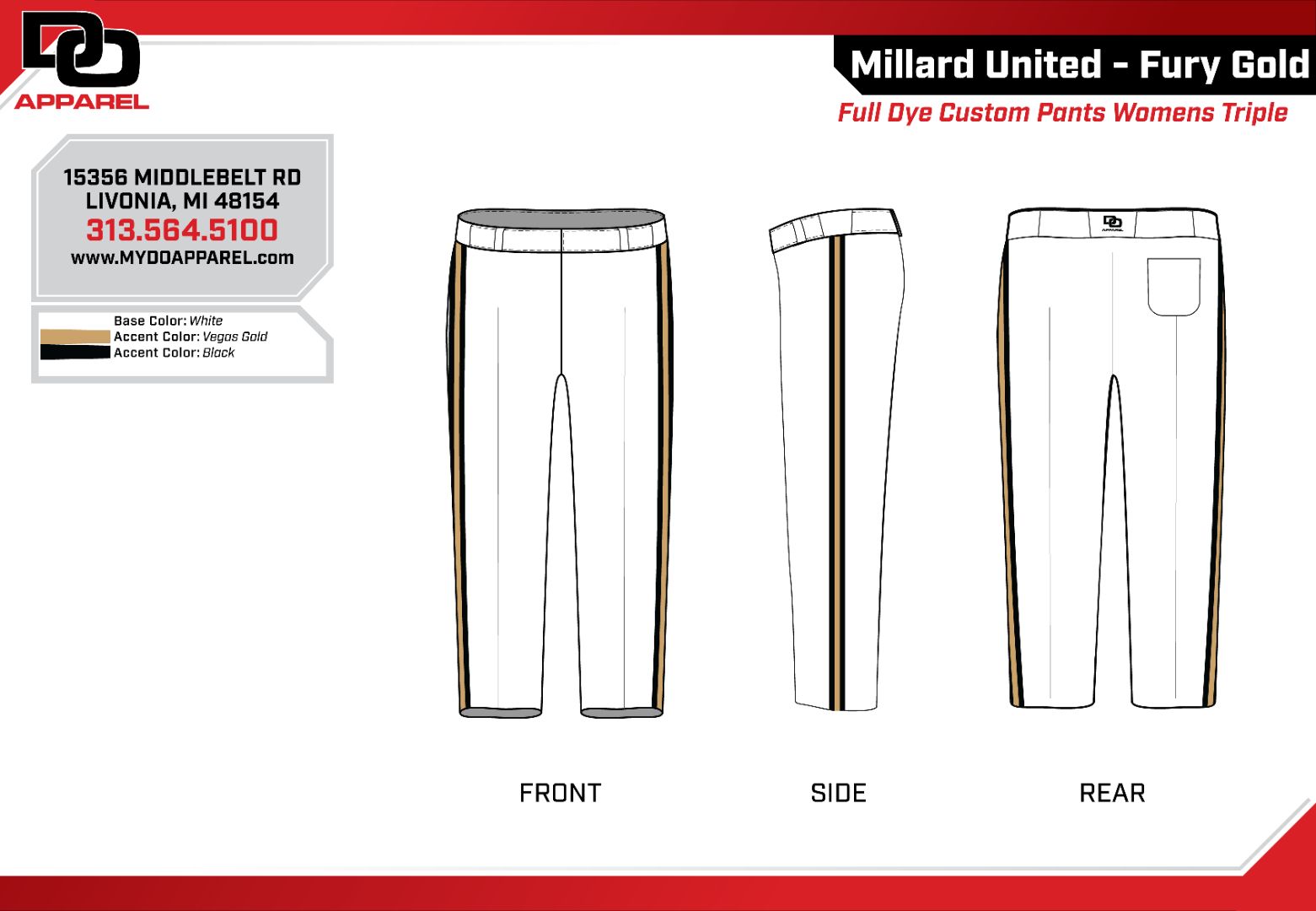 Custom Softball Pant - White